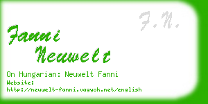 fanni neuwelt business card